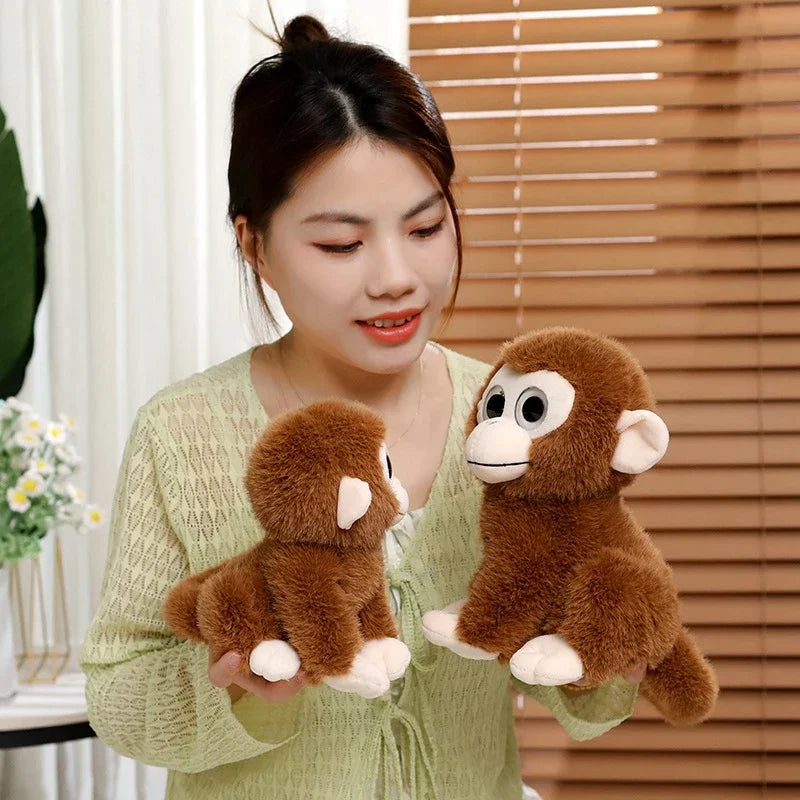 Cute Brown Monkey Plush Toy with Big Eyes - Image 5