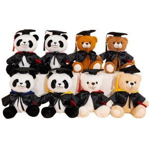 Graduation Plush Panda Bear with Cap and Gown