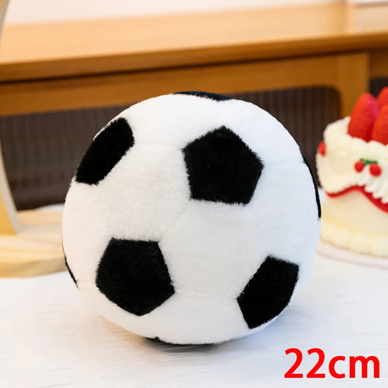 Soft Black and White Plush Soccer Ball - Image 7