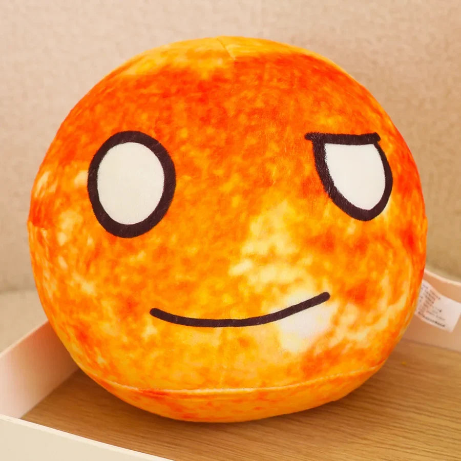 Round Orange Sun Plush Pillow with Asymmetric Face - Image 16