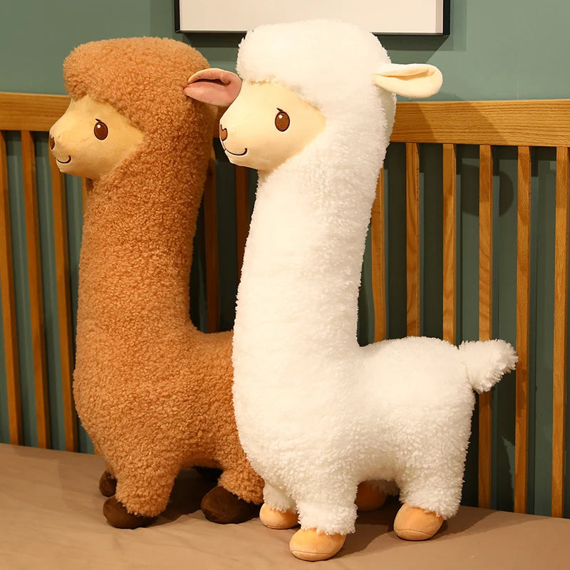 Smiling Curly Alpaca Plush Toy in Creamy White - Image 3