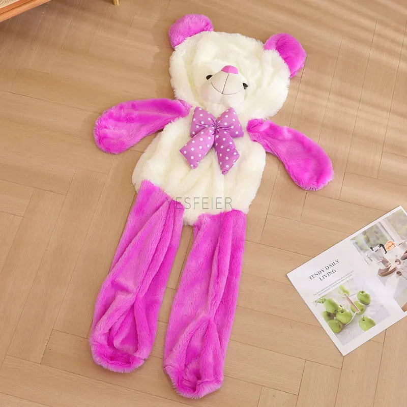 Two-Tone Plush Bear Hot Water Bottle in Pink - Image 7