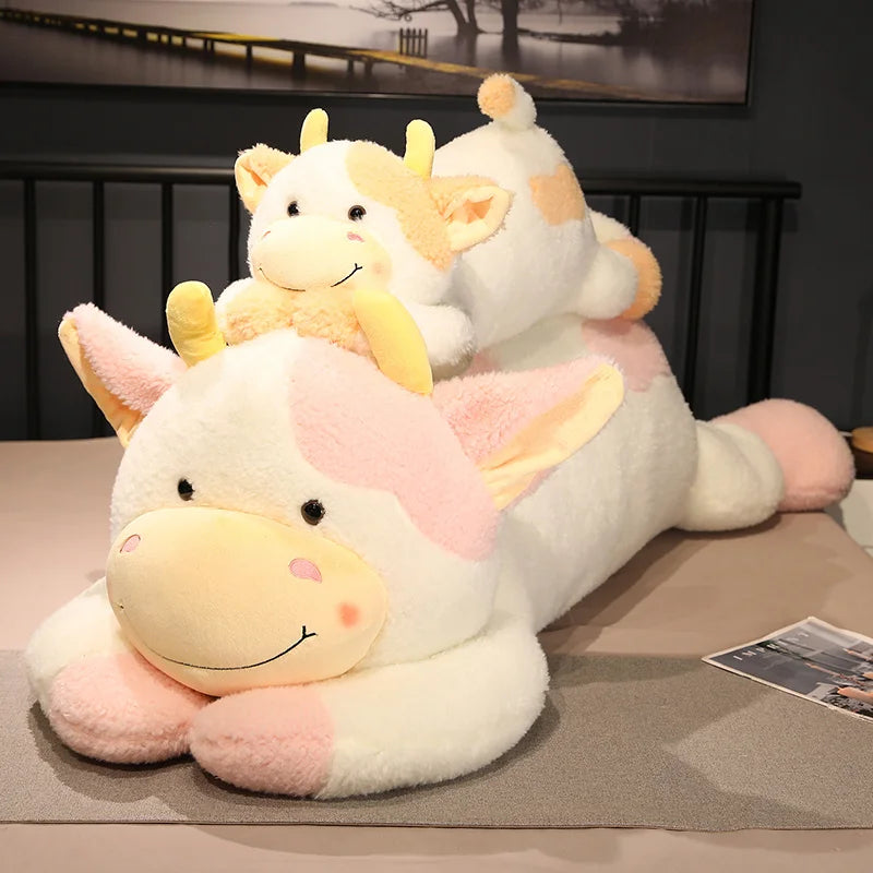 Oversized Black and White Cow Plush Body Pillow - Image 2