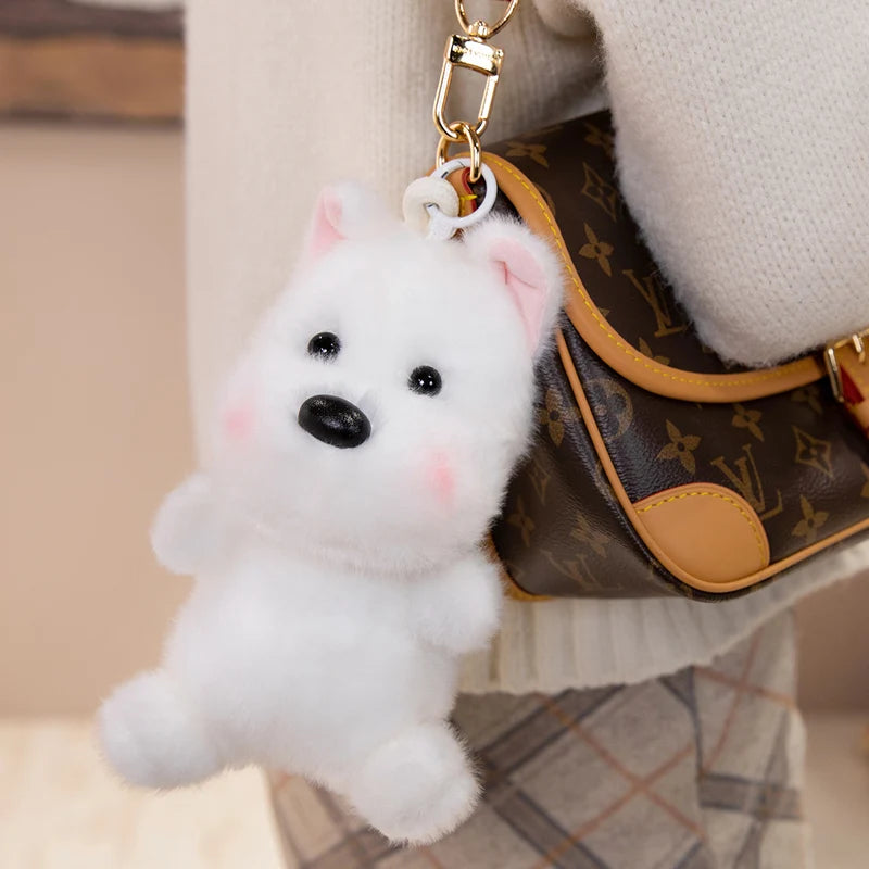 Cute White Chibi Animal Plush Keychain - Image 2