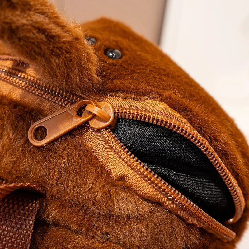 Cute Brown Plush Spider Backpack - Image 3