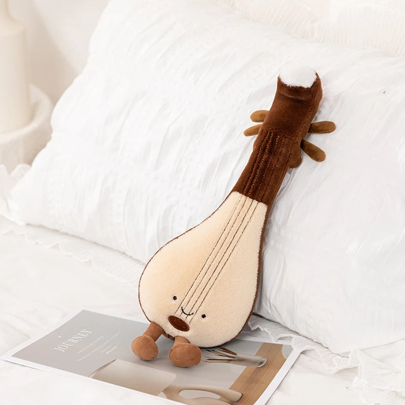 Cute Brown Violin Plush Toy with Smile Face - Image 7