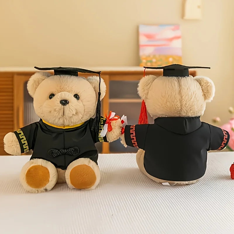 Graduation Bear Plush with Black Gown and Diploma - Image 2