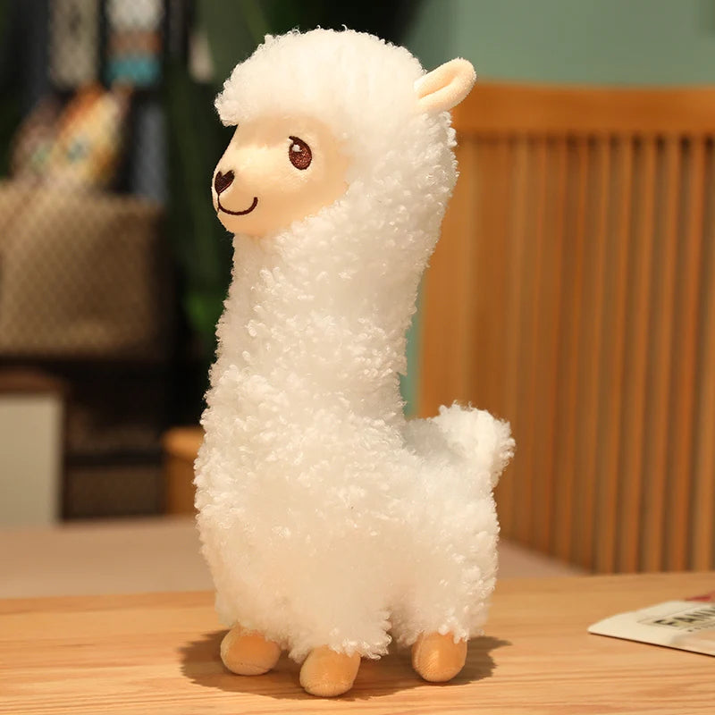 Smiling Curly Alpaca Plush Toy in Creamy White - Image 7