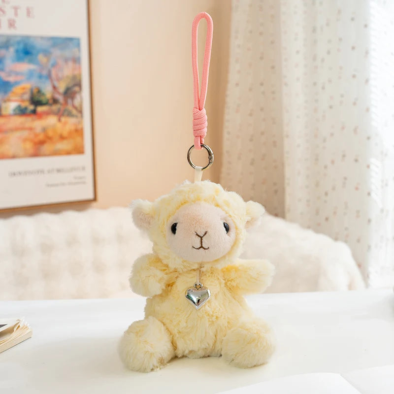 Lavender Curly Plush Lamb with Heart Charm - Image 17