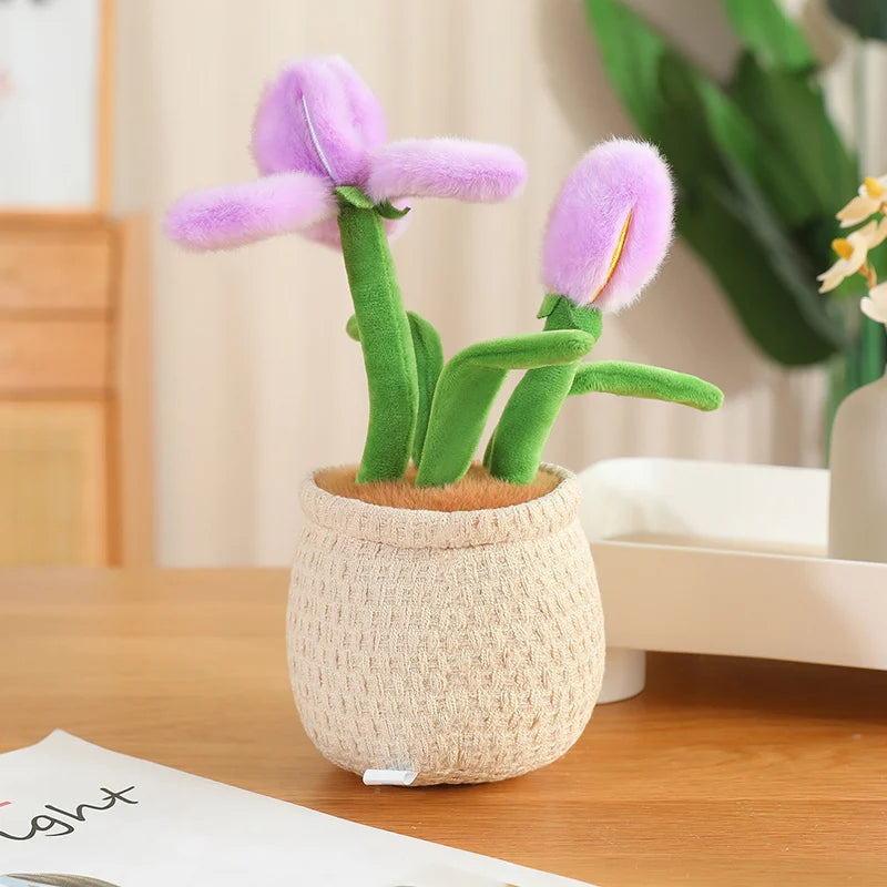 Soft Plush Potted Flowers with Embroidered Pots - Image 6