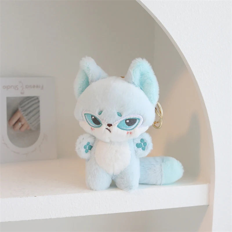 Dark Grey Fox Plush Toy with Green Eyes - Image 13