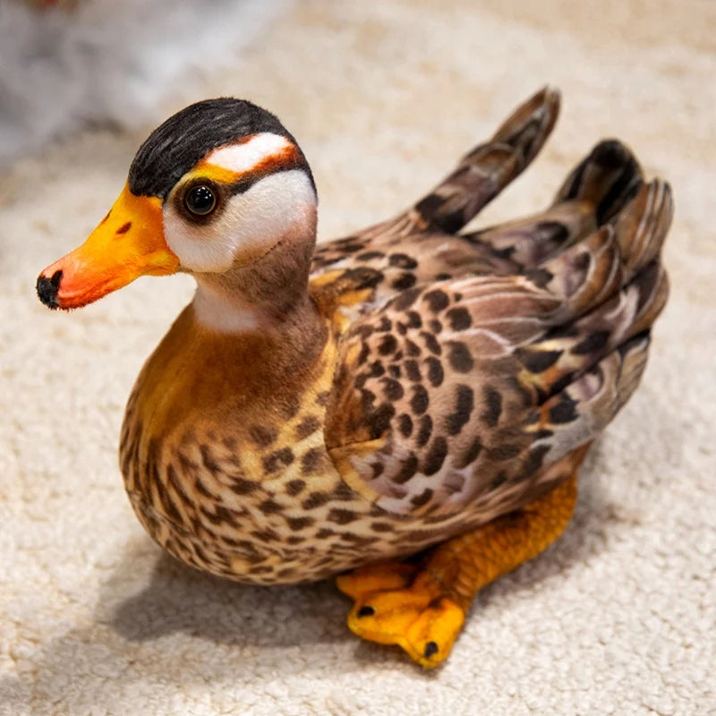 Kissing Mandarin & Mallard Realistic Duck Plush Pair - Image 8