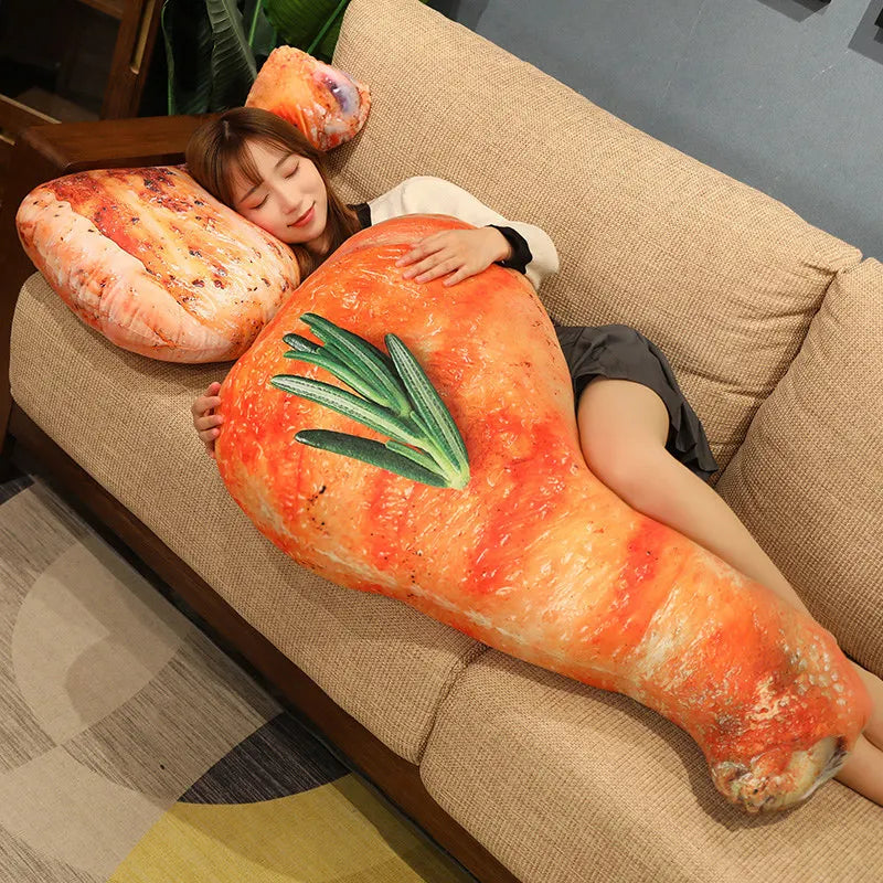 Oversized Grilled Chicken Leg Plush Pillow - Image 3