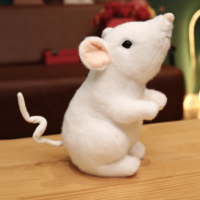 Soft Grey and White Plush Mouse Set - Image 4