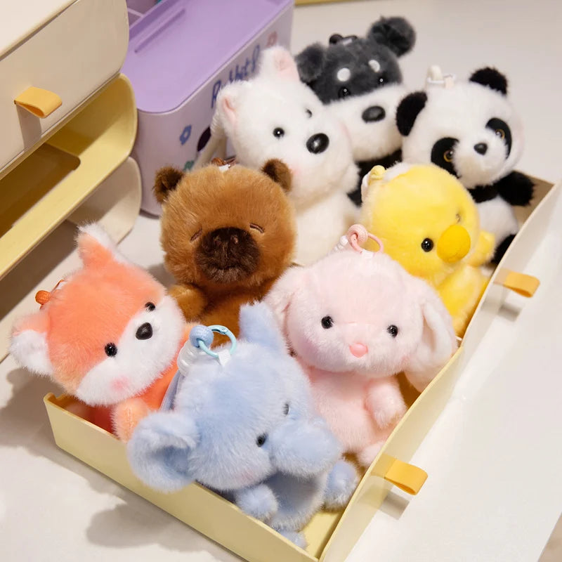 Cute White Chibi Animal Plush Keychain - Image 5