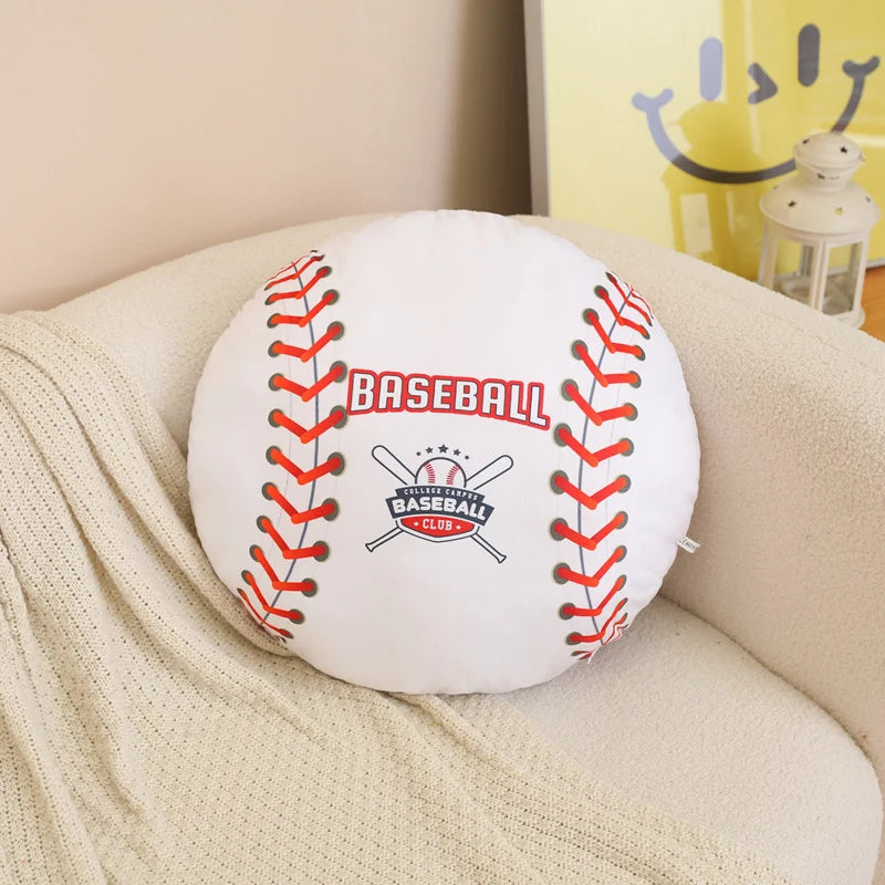 Plush White Baseball Decorative Pillow - Image 15