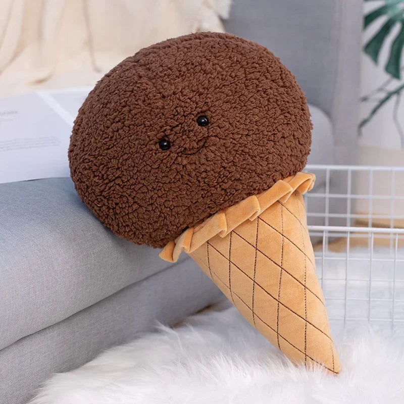 Cute Colorful Plush Ice Cream Keychain with Smile - Image 9