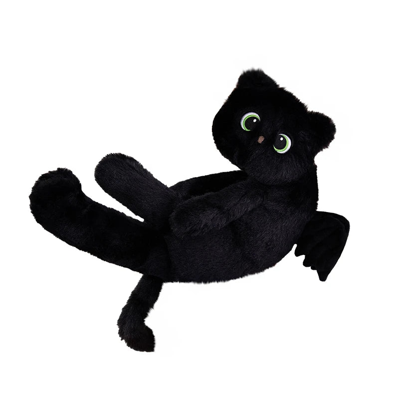 Adorable Black Dragon Cat Plush with Green Eyes - Image 7
