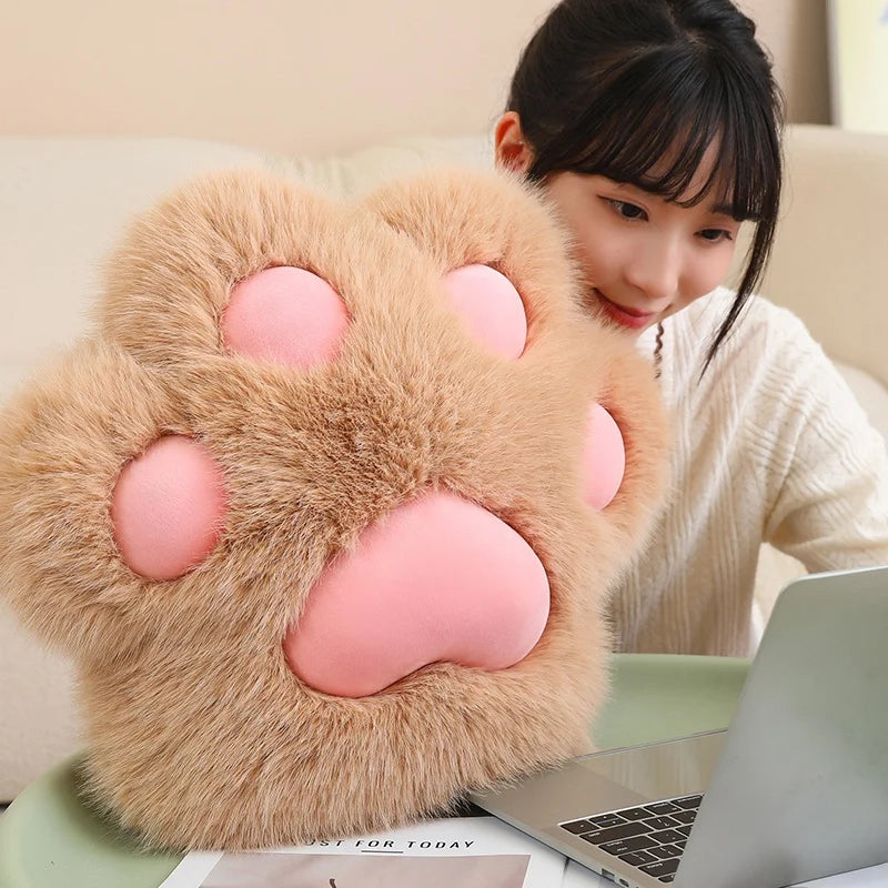 Fluffy Animal Paw Shaped Pillow - Image 2