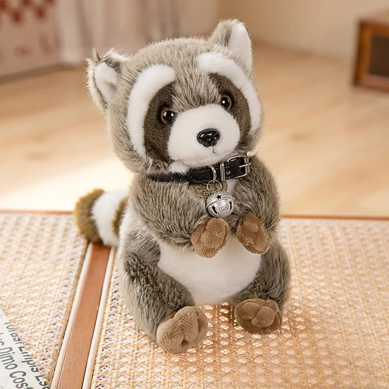 Cute Grey Plush Raccoon with Red Cape - Image 8