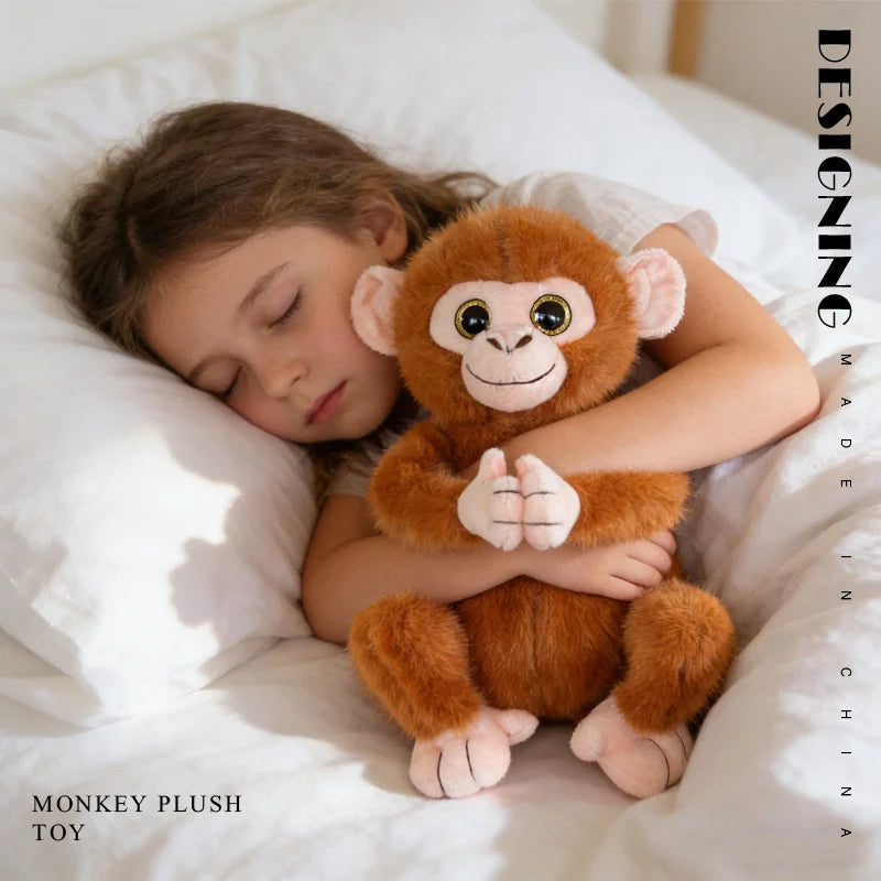 Cute Brown Monkey Plush Toy with Big Eyes - Image 5