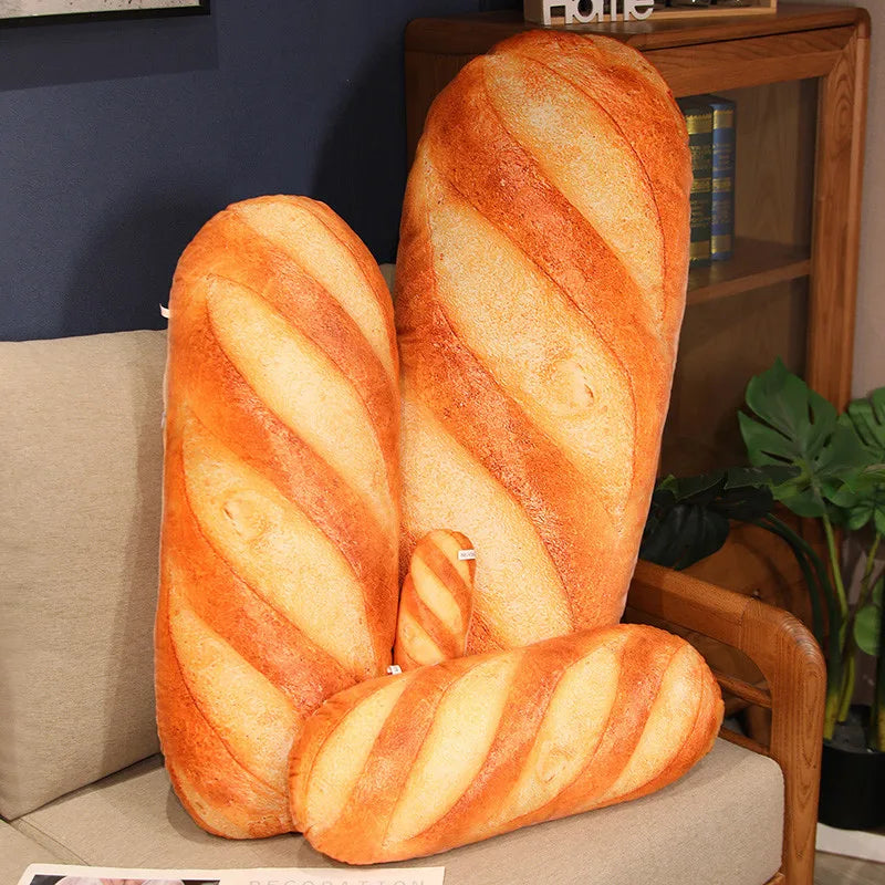Realistic Baguette Plush Throw Pillow