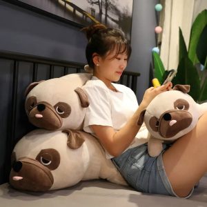 Cute Beige Pug Plush Body Pillow