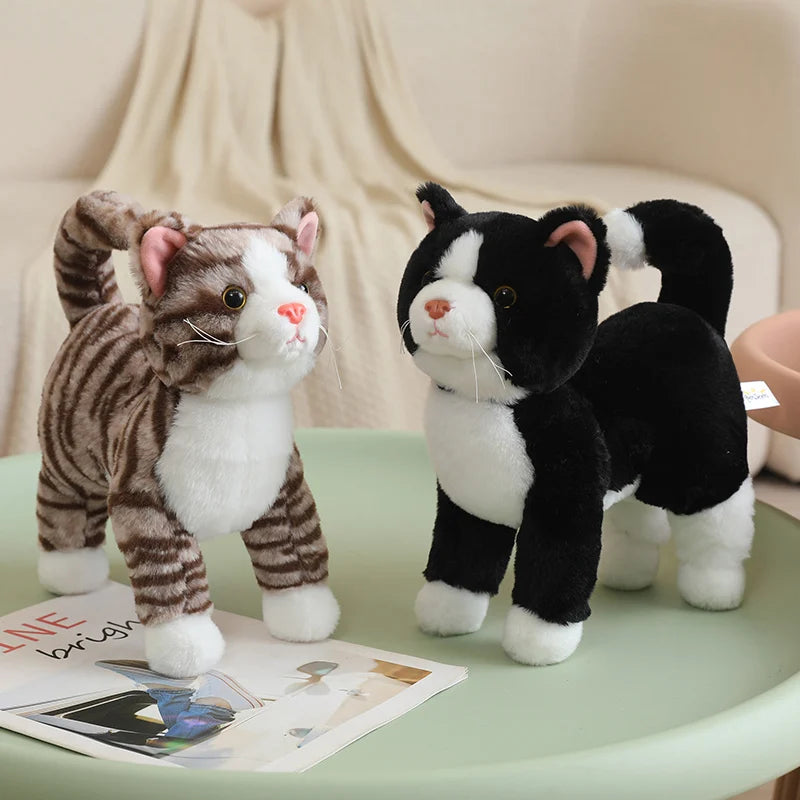 Realistic Black and White Tuxedo Cat Plush - Image 5