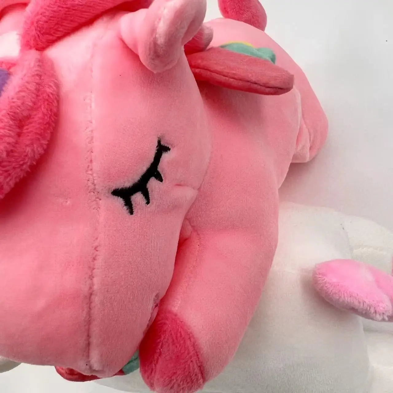 Cuddly Unicorn Plush with Sleepy Eyes & Rainbow Horn - Image 4