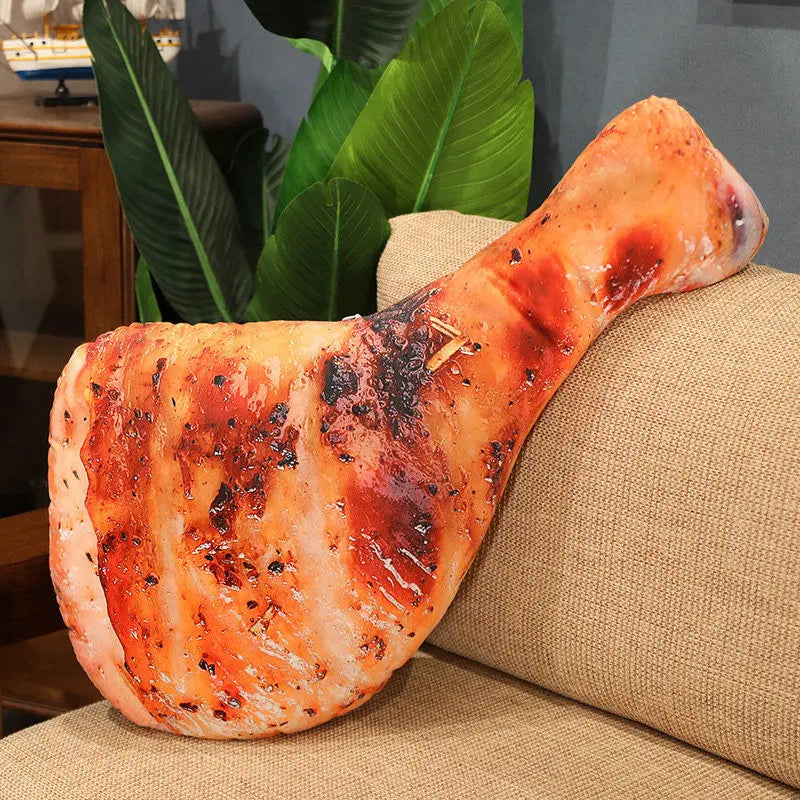 Oversized Grilled Chicken Leg Plush Pillow - Image 9