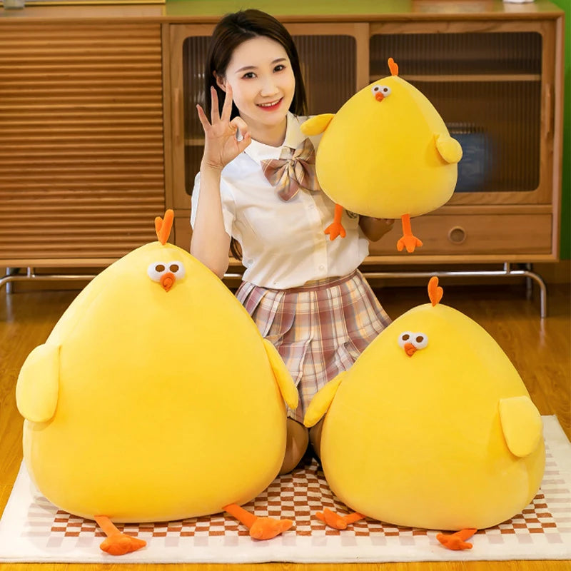 Cute Round Yellow Chick Plush Toy - Image 3