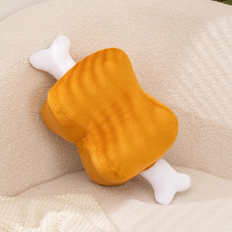 Golden Brown Chicken Drumstick Plush Pillow - Image 4
