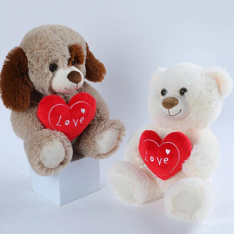 Soft Tan Plush Teddy Bear with Red 'Love' Heart - Image 5