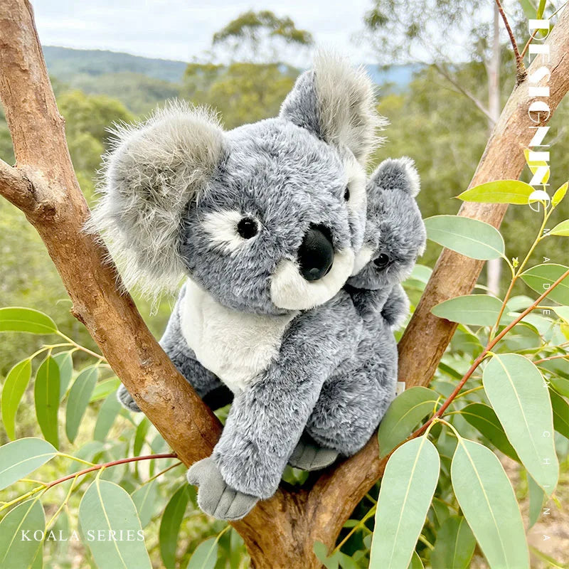 Soft Grey Koala Plush with Baby Joey - Image 4