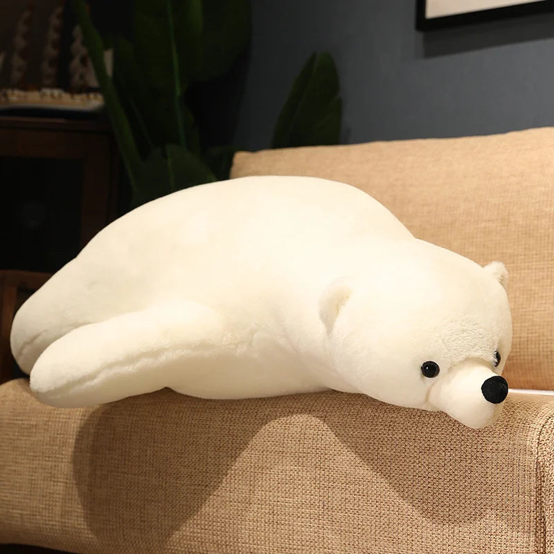 Giant Soft White Polar Bear Body Pillow Plush - Image 4