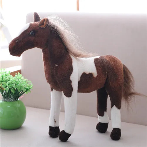 Soft Plush Horse Toy with Realistic Brown Patterns - Image 10