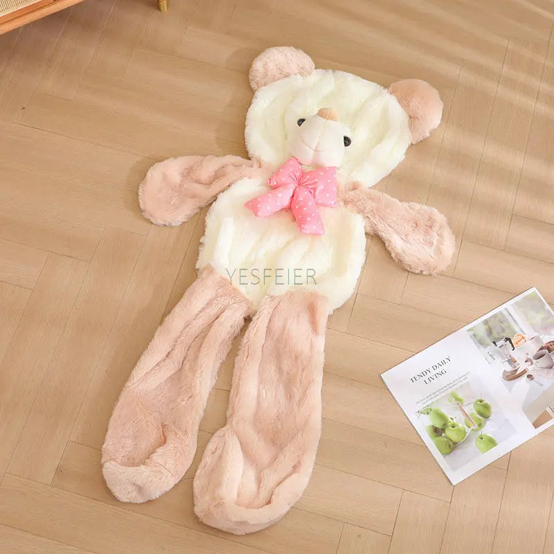 Two-Tone Plush Bear Hot Water Bottle in Pink - Image 8