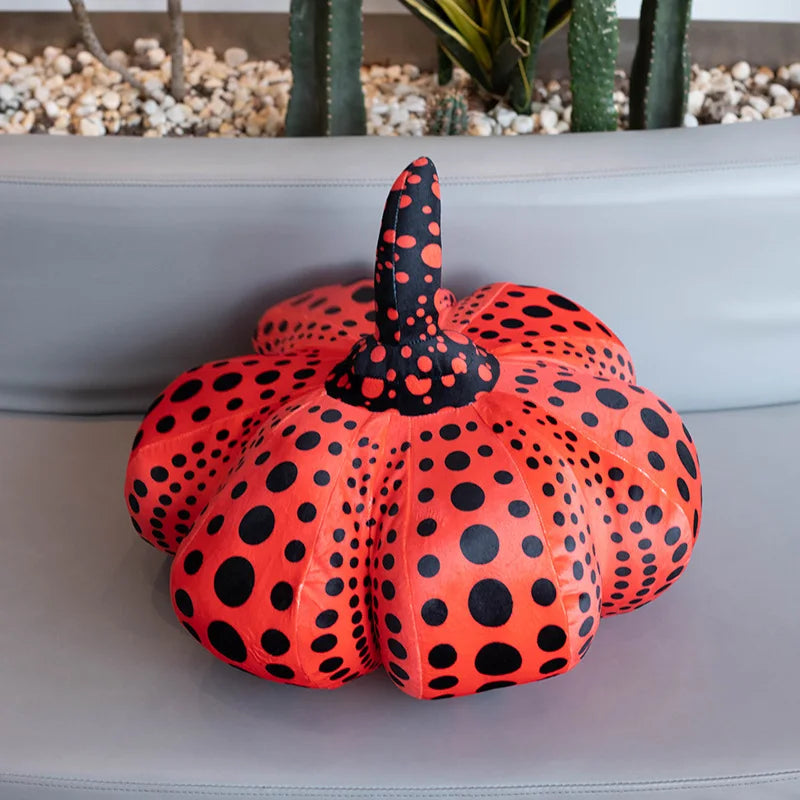 Vibrant Polka Dot Pumpkin Plush Cushion - Image 9