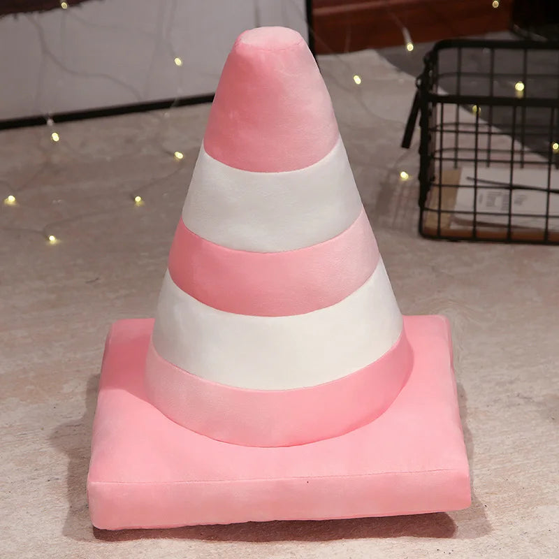 Colorful Traffic Cone Plush Decor Pillow - Image 14