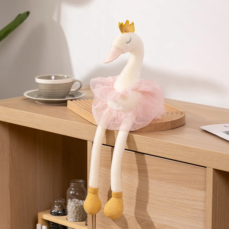 Sleeping Swan Plush Toy with Crown and Tulle Skirt - Image 7