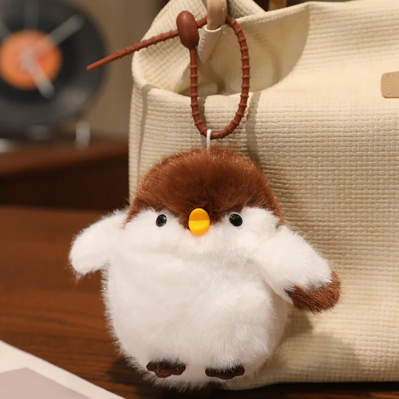 Vibrant Fluffy Bird Plush Keychain - Image 6