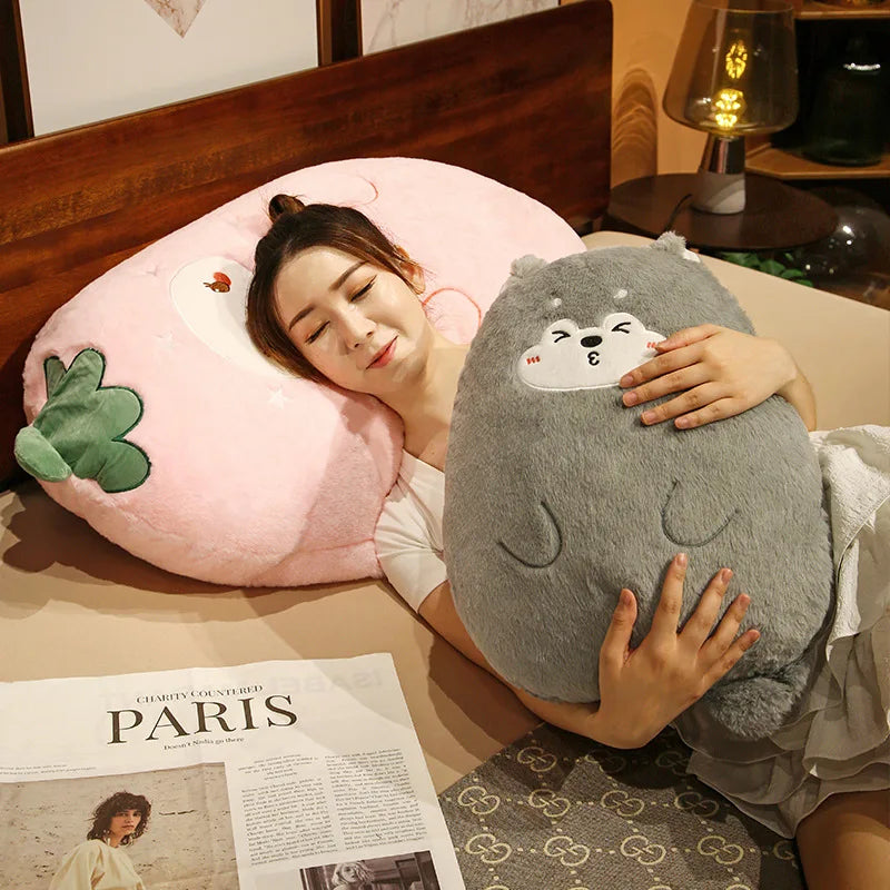 Cute Denim Blue Shark Oversized Plush Pillow - Image 3