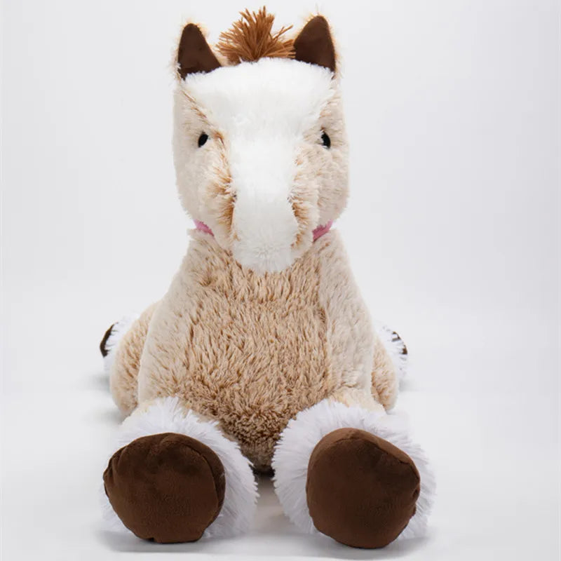 Oversized Lying Down Plush Horse with Pink Collar - Image 3