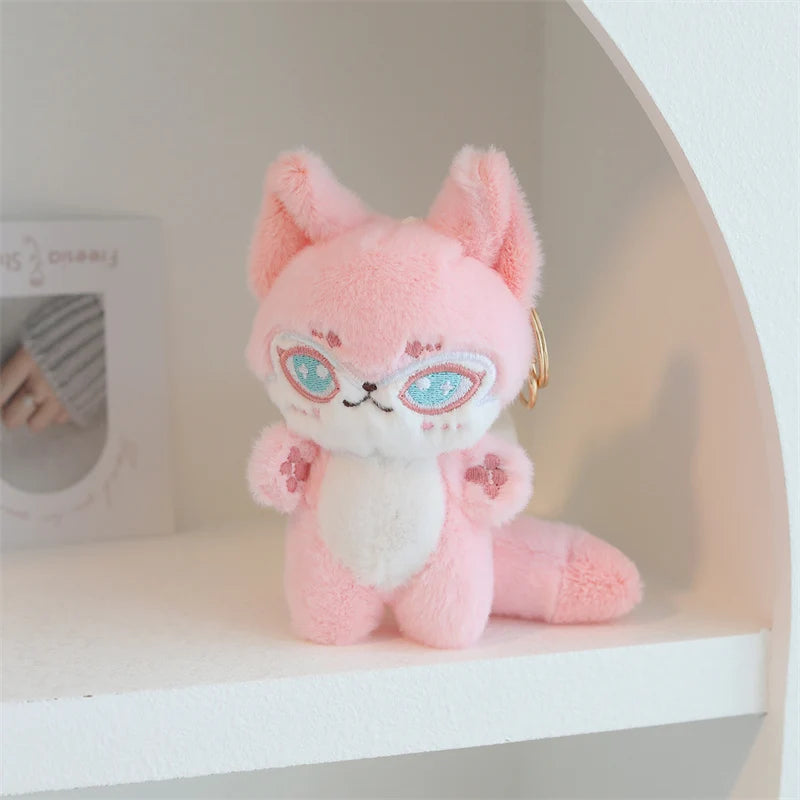 Dark Grey Fox Plush Toy with Green Eyes - Image 5