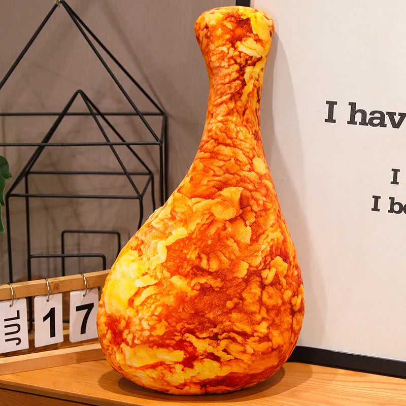 Realistic Fried Chicken Drumstick Plush Pillow - Image 2