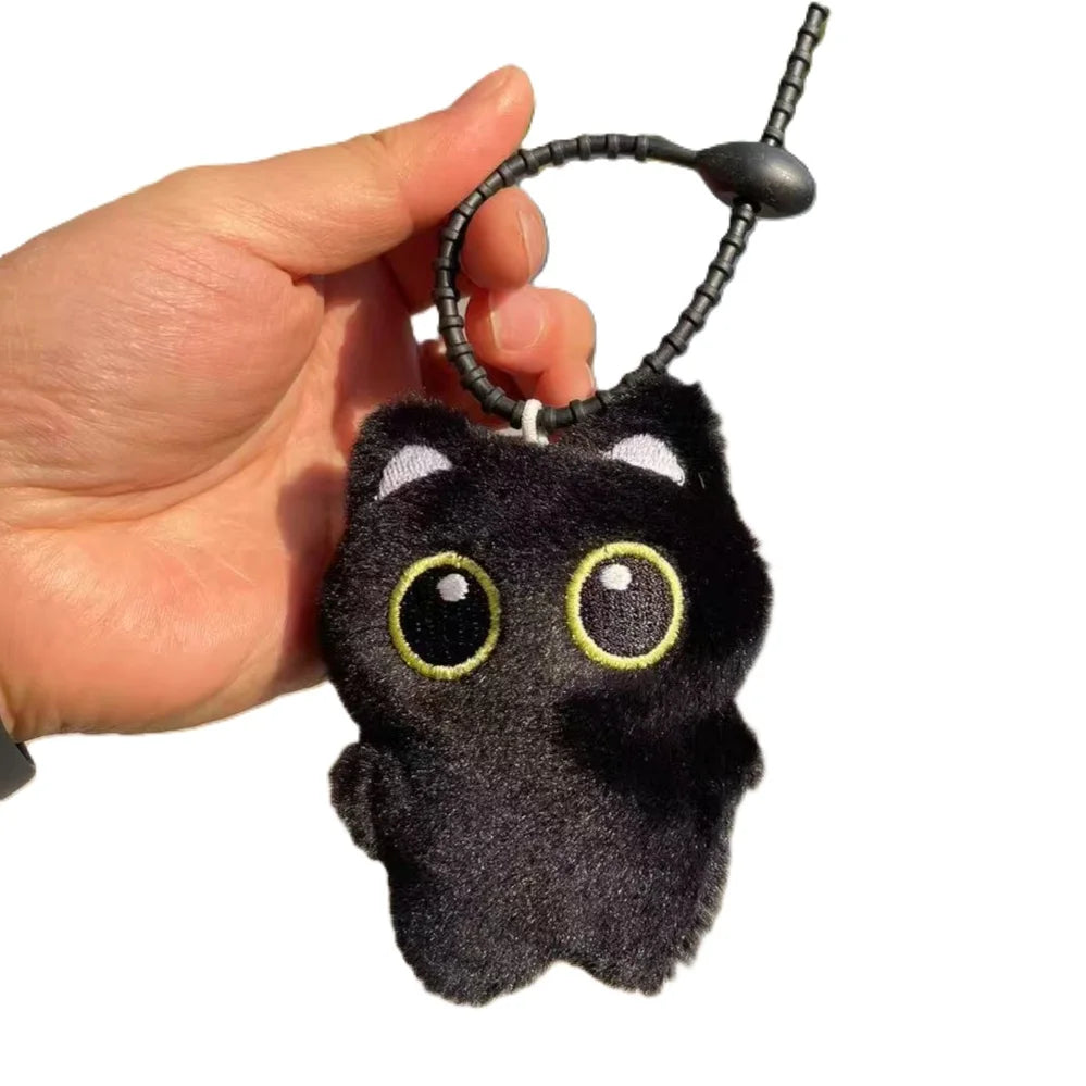 Furry Black Cat Backpack with Big Eyes - Image 8