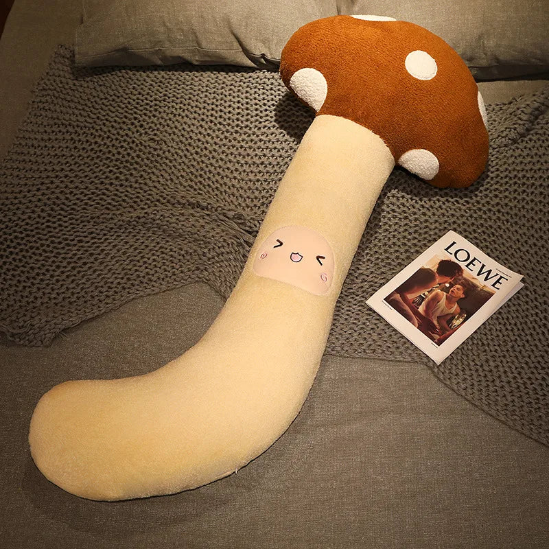 Soft Oversized Mushroom Plush Body Pillow with Face - Image 5