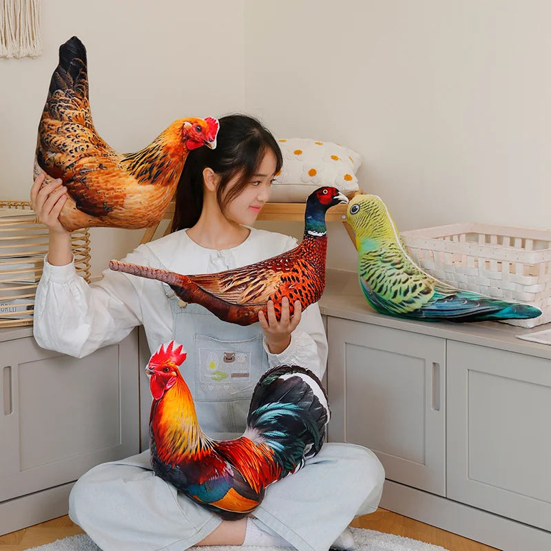 Colorful Realistic Rooster Plush Pillow - Image 3