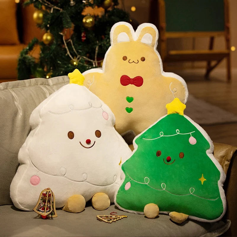 Oversized Gingerbread Man Plush Pillow with Candy Cane - Image 3