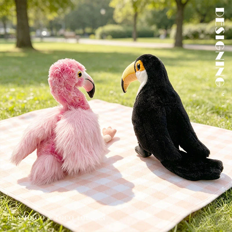 Lifelike Toucan Stuffed Animal with Yellow Beak - Image 3